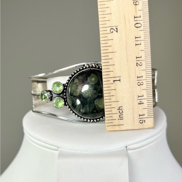 Star Galaxy Kambaba Jasper 925 Gemstone Bangle Bracelet - Picture 3 of 6